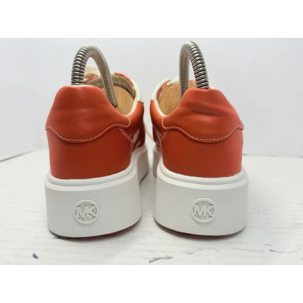 Michael Kors Romey Womens US 8 Orange Polka Dot Signature Platform Sneakers